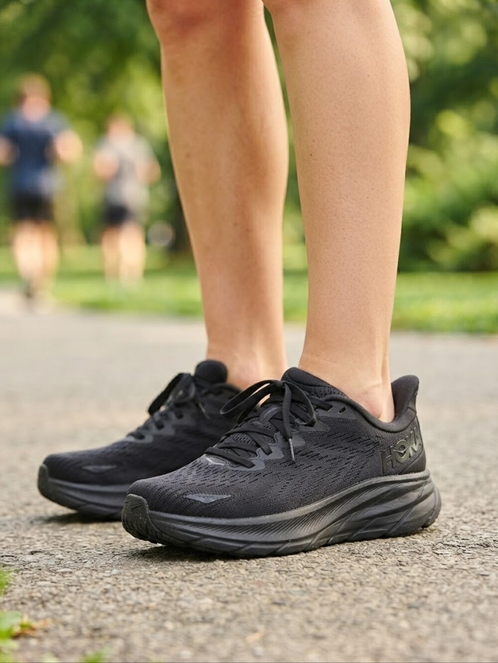 HOKA ONE ONE Clifton 9 Black Gray Running Shoes Sneakers Size Women's 8 B (11278